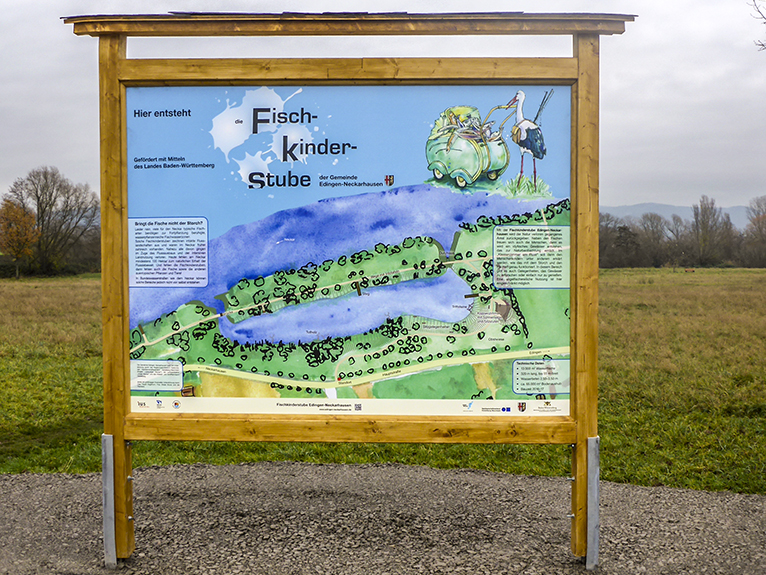 Infotafel zur Fischkinderstube Edingen-Neckarhausen